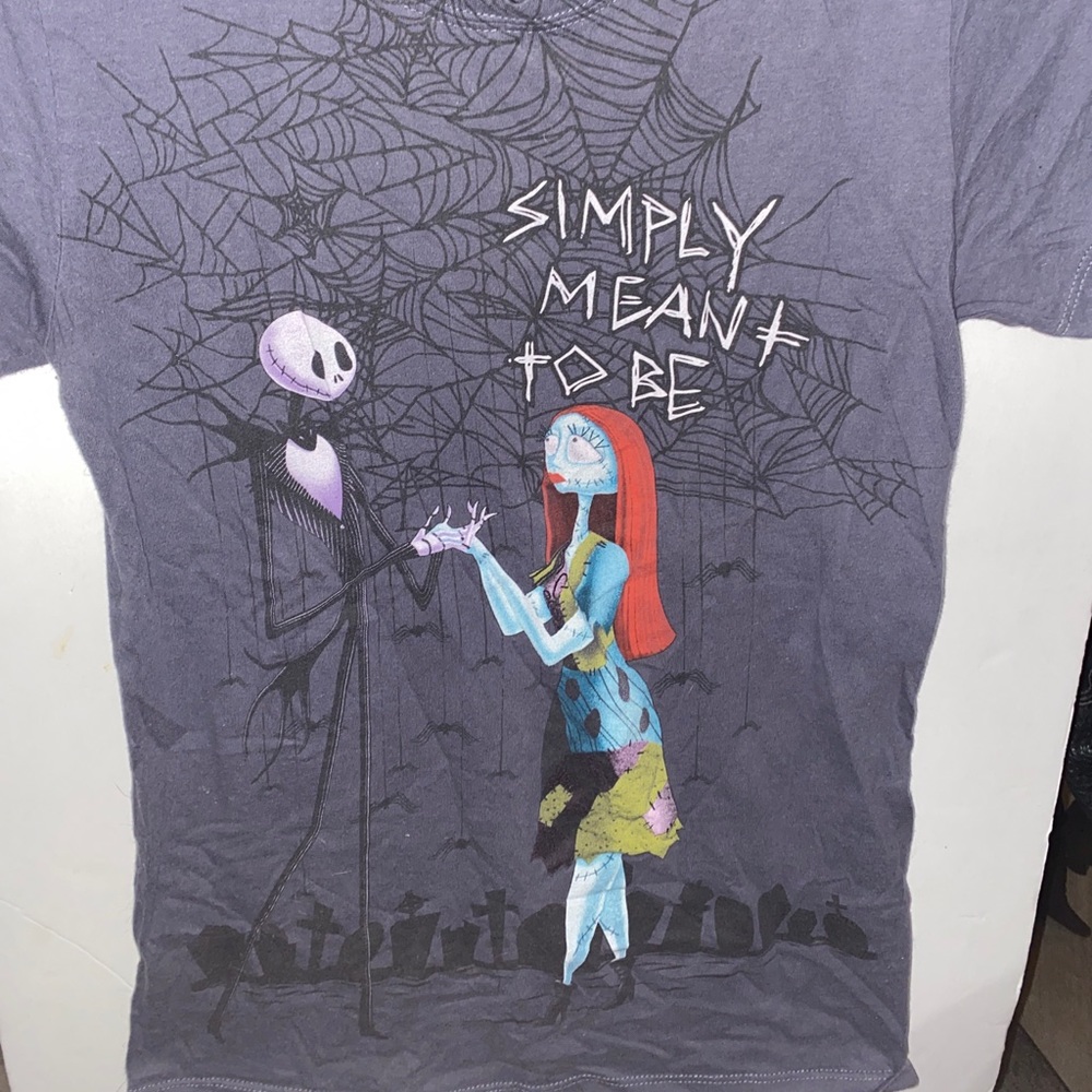 TIM BURTONS NIGHTMARE BEFORE CHRISTMAS JACK AND SALLY SIMPLY MEANT TO BE SHIRT